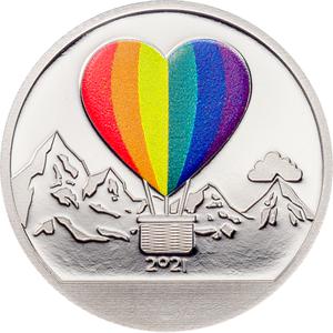 Cook Islands / Silver Tenth-Ounce 2021 Love Globe - reverse photo