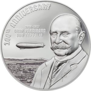 Cook Islands / Silver Three Ounces 2017 Anniversary of Graf Zeppelin - reverse photo