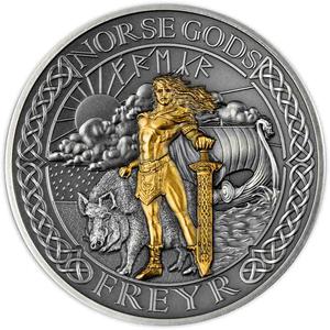 Cook Islands / Silver Two Ounces 2023 Norse Gods - Freyr - reverse photo