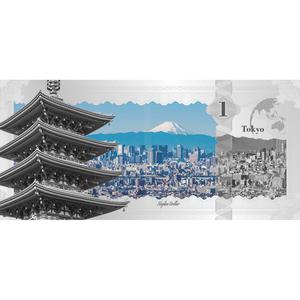 Cook Islands / Silver Five Grams 2017 Skyline Dollar - Tokyo - reverse photo