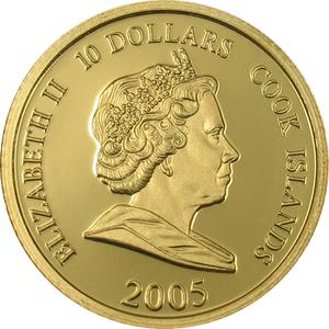 Cook Islands / Ten Dollars Gold 2005 Royal Wedding - Charles and Camilla - obverse photo