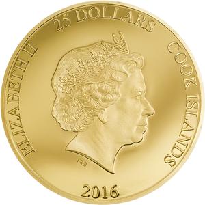 Cook Islands / Gold Quarter Ounce 2016 Pope Francis - obverse photo