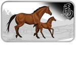 Silver Ounce 2014 Year of the Horse Rectangle: Photo Coin, Cook Islands, Silver Ounce 2014 Year of the Horse Rectangle / thumbnail