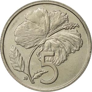 Cook Islands / Five Cents 1973 - reverse photo