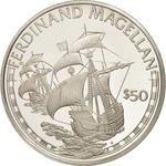 Fifty Dollars 1988 Ferdinand Magellan: Photo Coin, Cook Islands, Fifty Dollars 1988 Ferdinand Magellan / thumbnail