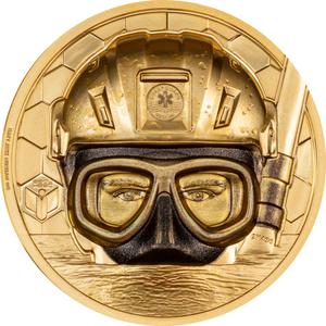 Cook Islands / Gold Ounce 2023 Real Heroes - Coast Guard - reverse photo