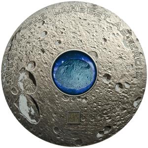 Cook Islands / Silver Three Ounces 2018 Vesta Meteorite - reverse photo
