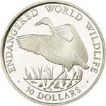 Fifty Dollars 1990 Whooping Crane: Photo Coin, Cook Islands, Fifty Dollars 1990 Whooping Crane / thumbnail