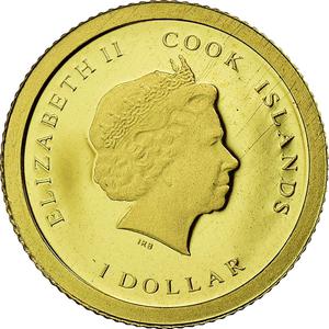 Cook Islands / One Dollar Gold 2013 Royal Wedding - reverse photo