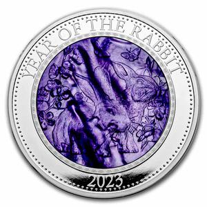 Cook Islands / Silver Five Ounces 2023 Year of the Rabbit - reverse photo