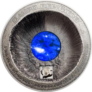 Cook Islands / Silver Three Ounces 2016 Campo del Cielo Meteorite - reverse photo
