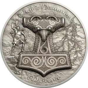 Cook Islands / Silver Two Ounces 2017 Thor’s Hammer Mjöllnir - reverse photo