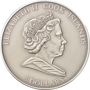 Cook Islands / Five Dollars Silver 2010 Obama - reverse photo