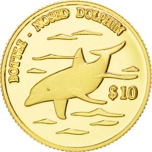 Cook Islands / Ten Dollars Gold 2000 Dolphin - reverse photo