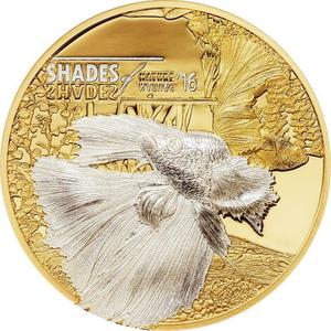 Cook Islands / Silver Twenty-five Grams 2016 Fighting Fish - reverse photo