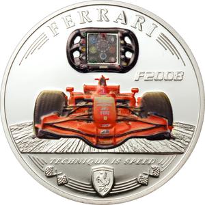 Cook Islands / Five Dollars Silver 2008 Ferrari F2008 Carbon - reverse photo
