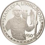 Fifty Dollars 1988 Stanley Livingstone: Photo Coin, Cook Islands, Fifty Dollars 1988 Stanley Livingstone / thumbnail