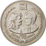 One Dollar 1986 Royal Wedding: Photo Coin, Cook Islands, One Dollar 1986 Royal Wedding / thumbnail