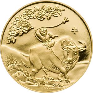 Cook Islands / Gold Ounce 2009 Lunar Year of the Ox - reverse photo