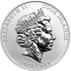 Cook Islands / Five Dollars Silver 2013 Black Squirrel - obverse photo