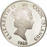 Fifty Dollars 1988 Hernando Cortés: Photo Coin, Cook Islands, Fifty Dollars 1988 Hernando Cortes / thumbnail