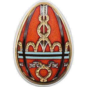 Cook Islands / Five Dollars Silver 2012 Imperial Egg in Red - reverse photo