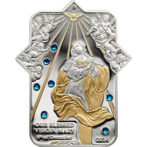 Cook Islands / Five Dollars Silver 2014 Immaculate Conception - reverse photo