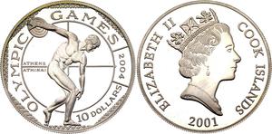 Cook Islands / Ten Dollars Silver 2001 Olympic Games - obverse photo