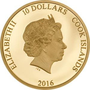 Cook Islands / Ten Dollars Gold 2016 Pope Francis - obverse photo