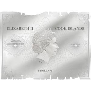 Cook Islands / Five Dollars Silver 2018 Historical Maps - Waldseemüller - obverse photo