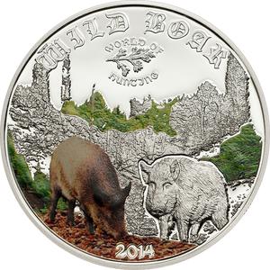 Cook Islands / Silver Half Ounce 2014 Wild Boar - reverse photo