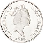 Fifty Dollars 1991 Football: Photo Coin, Cook Islands, Fifty Dollars 1991 Football / thumbnail
