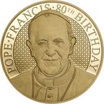 Gold Half Ounce 2016 Pope Francis: Photo Coin, Cook Islands, Gold Half Ounce 2016 Pope Francis / thumbnail