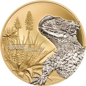 Cook Islands / Five Dollars Silver 2018 Shades of Nature - Sungazer Lizard - reverse photo