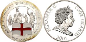 Cook Islands / One Dollar Silver 2001 Football - England - obverse photo