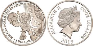 Cook Islands / One Dollar Silver 2013 FIFA World Cup - obverse photo