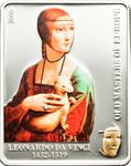 Cook Islands / Five Dollars Silver 2009 Lady with Ermine / Gilded - reverse photo