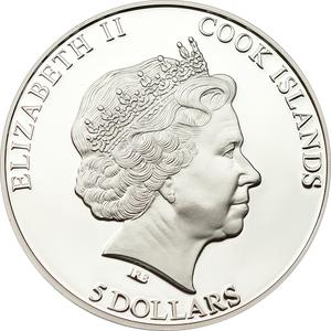 Cook Islands / Five Dollars Silver 2012 PGA Tour - Golf Ball - obverse photo