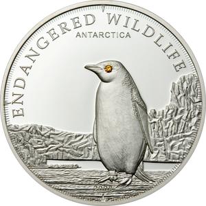 Cook Islands / Five Dollars Silver 2008 Penguin - reverse photo
