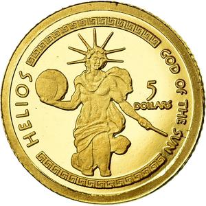 Cook Islands / Five Dollars Gold 2009 Helios - reverse photo