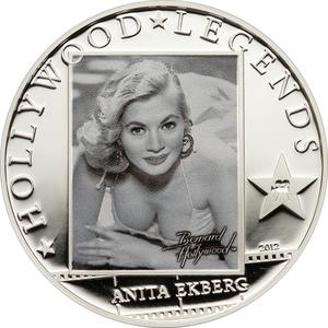 Cook Islands / Five Dollars Silver 2012 Anita Ekberg - reverse photo