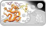 Silver Ounce 2012 Year of the Dragon Rectangle: Photo Coin, Cook Islands, Silver Ounce 2012 Year of the Dragon Rectangle / thumbnail