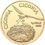 Gold Gram 2013 Ciconia Ciconia: Photo Coin, Cook Islands, Gold Gram 2013 Ciconia Ciconia / thumbnail
