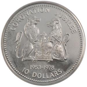 Cook Islands / Ten Dollars 1978 Coronation Jubilee - reverse photo