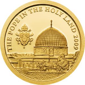 Cook Islands / Gold Half Gram 2009 The Pope in the Holy Land - reverse photo
