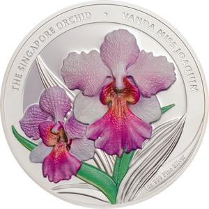Cook Islands / Silver Ounce 2016 Singapore Orchid Miss Joaquim - reverse photo