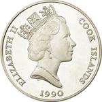 Fifty Dollars 1990 Dama Gazelles: Photo Coin, Cook Islands, Fifty Dollars 1990 Dama Gazelles / thumbnail