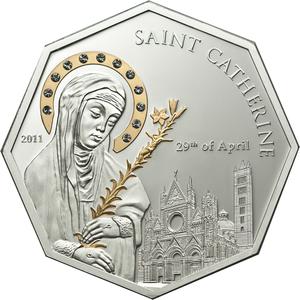 Cook Islands / Five Dollars Silver 2011 Saint Catherine - reverse photo