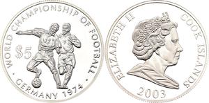Cook Islands / Silver Twenty Grams 2003 World Championship of Football - obverse photo