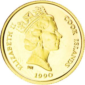 Cook Islands / Twenty-Five Dollars Gold 1990 Lynx - obverse photo